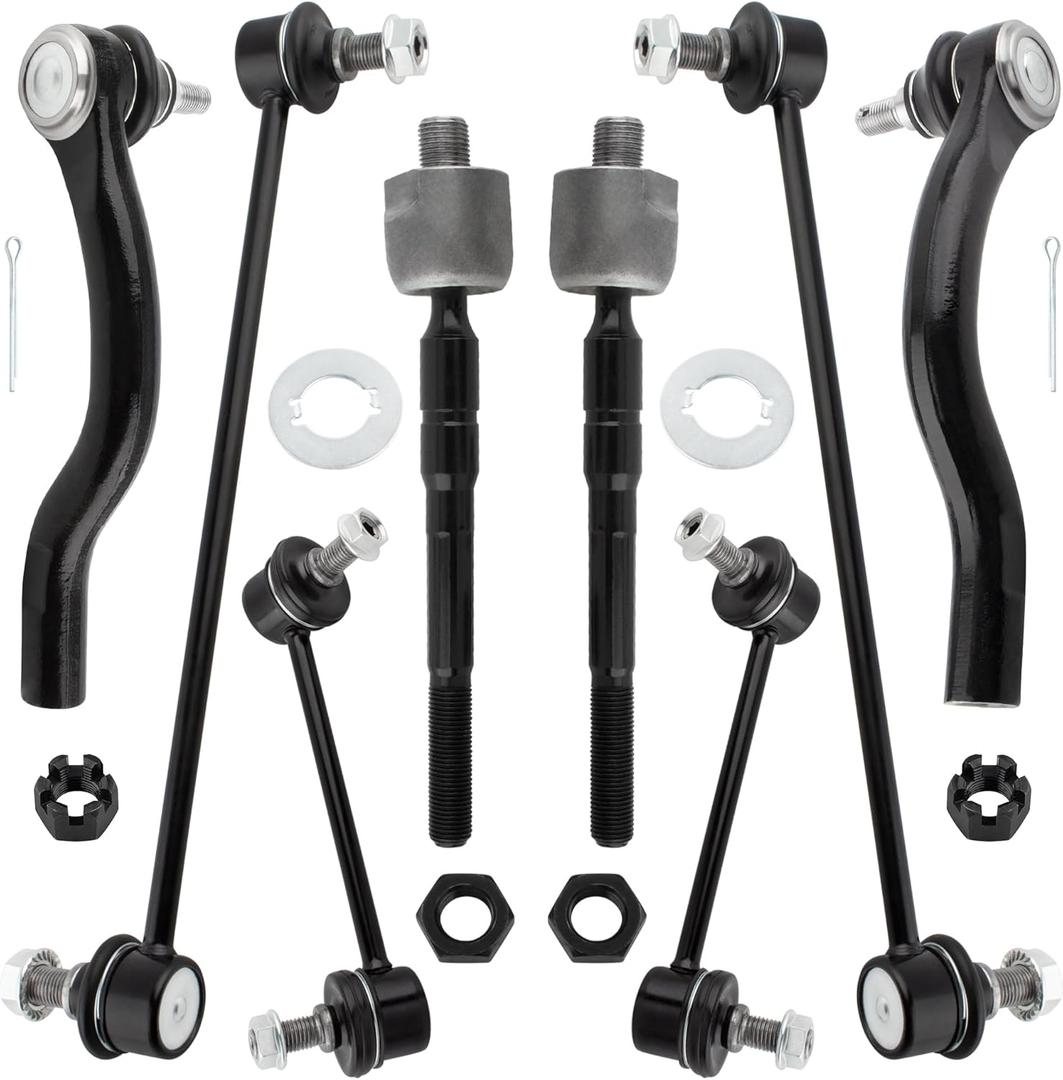 8Pcs Suspension Kit Front & Rear Stabilizer Sway Bar End Link + Front Inner & Outer Tie Rod Ends Fit For Acura MDX 2007-2013 Replace# K750124 K90716 K90717 ES800825 ES800824 EV800578