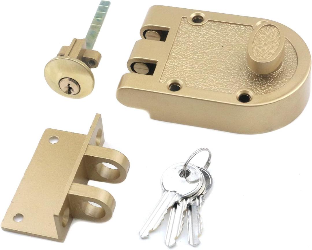 MY MIRONEY Jimmy Proof Deadbolt Lock Heavy Duty Safety Single Cylinder Locking Deadbolt with Keys