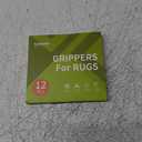 Rabenda 12 Pcs Rug Tape, Non Slip Rug Pads Grippers for Hardwood Floors and Tiles, Reusable Carpet Tape for Area Rugs, Double-Sided Adhesive Rug Stickers Keep Corners Flat (Black)