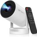 [Electric Focus]Mini Portable Projector with 4K Support, Bluetooth 5.4 WIFI6, 5watt Sound Base Speaker, 260 ANSI, Android 11, 210 Rotation , Auto Keystone Correction Video Projector HY300 PLUS (White)