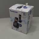 Panasonic Cordless Phone 2 Handsets System Expandable with Amber Backlit Display – KXTGC352B (Black)