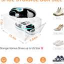 INSTY 12 Pack Large Shoe Storage Box, Clear Shoe Storage Organizer with Magnetic Door, Stackable,Shoe Containers For Display Sneakers, Easy Assembly, Fit up to US Size 12, Clear