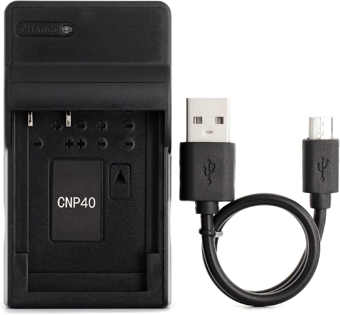 Norifon NP-40 USB Charger for Casio Exilim EX-FC100, EX-FC150, EX-Z400, Exilim Zoom EX-Z100, EX-Z1000, EX-Z1050, EX-Z1080, EX-Z1200, EX-Z200, EX-Z300, EX-Z40, EX-Z450, EX-Z50 Camera and More