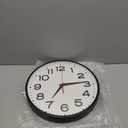 Roymnie Wall Clock 16 Inch Silent Non-Ticking Modern Clock Battery Operated Classic Simple Minimalist Analog Decorative for Kitchen, Living Room,Office, Bedroom, Bathroom (Black)