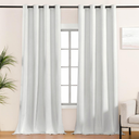 LumiLoom Room Divider Curtains for Living Room, Extra Wide 100% Blackout Curtains for Bedroom with Grommets, Heavy Duty Flax Linen Soundproof Drapes for Sliding Door, 2 Panels Set 100 x 96 Inch-Ivory