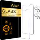 Ailun 2 Pack Screen Protector for iPhone 13 [6.1 inch Display] with 2 Pack Tempered Glass Camera Lens Protector,[9H Hardness]-HD
