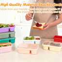 8 Pack Wheat Straw Snack Containers with Lids, 2-Compartment Reusable Bento Boxes for Meal Prep, Travel, Camping, and On-the-Go Snacks, Leak-Proof & Dishwasher Safe (8 Colors)