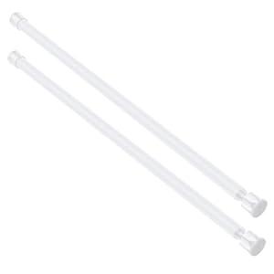 Cupboard Bars Spring Tension Rod, Adjustable 16-28 Inches, No Drilling Small Tension Shower Curtain Rod Ideal for Small Windows, Lockers, Kitchen，Wardrobes 2PC-13TD16-28WHx2