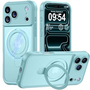 MOCCA Design for iPhone 17 Pro Case, Compatible with Magsafe [Premium Invisible Magnetic Ring Stand] [Military Drop Protection] Full Camera Guard Translucent Matte Slim Phone Cover 6.3", Blue