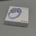 RORSOU C6 Active Noise Cancelling Headphones, Wireless Over Ear Bluetooth Headphones, 60H Playtime, Lightweight Folding Deep Bass Comfort Fit Ear Cups Headset with Mic for iPad/Travel/PC/Home Purple