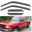 in-Channel Window Visors Rain Guards Shield for 1999-2011 Ford Ranger SuperCab, Window Vent Wind Deflectors Visors Shades for 1999-2008 Mazda B3000, 1999-2010 Mazda B4000 Extended Cab