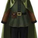 ReliBeauty Kids Archer Costume Boys Girls Hunter Costume with Cape, Green, 160