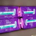 Poise Incontinence Pads & Postpartum Incontinence Pads, 3 Drop Light Absorbency, Long Length, 96 Count (4 Packs of 24)