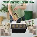 Halatool 4 Pack Seed Starter Tray with 50 PCS Peat Pellets, 48 Cells Black Seeding Starter Trays for Organic Seed Starter Soil Pods for Planting Vegetables Plants Flowers - Starting Seeds Kit