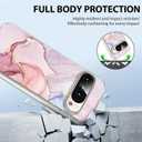 CameCosy Floral Case for Google Pixel 9 Pro 6.3inch with Luxury Pink Marble Pattern for Women Girls, Transparent Soft TPU Ultra Slim Anti-Scratch Shockproof Protective Cover for Google Pixel 9 Pro