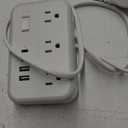 NTONPOWER 2 Prong Power Strip, 1875W/15A 2 Prong to 3 Prong Outlet Adapter, Power Strip with 4 USB Ports(2 USB C), 5 FT Rotating Flat Plug Extension Cord for Old House, Wall Mount