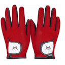 MAZEL Kids Golf Gloves for Youth Toddler Boys Girls, Right & Left Hand (1 Pair) Mircofiber Breathable Junior Golf Gloves, White Red Pink Blue Black Stars Color,Age 2-8, (Large, Red)