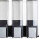 Better Living Products 77384 CLEVER Soap and Shower Triple Dispenser, Black/Chrome