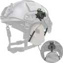 Qavctw Tactical Helmet Rail Suspension Adapter for Airsoft Fast Headset Universal Tactical Helmet Headphones Bracket System Ear Protection for Airsoft Hunting (Green)