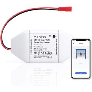 meross Smart Garage Door Opener Remote, APP Control, Compatible with Alexa and SmartThings, Multiple Notification Modes, No Hub Needed
