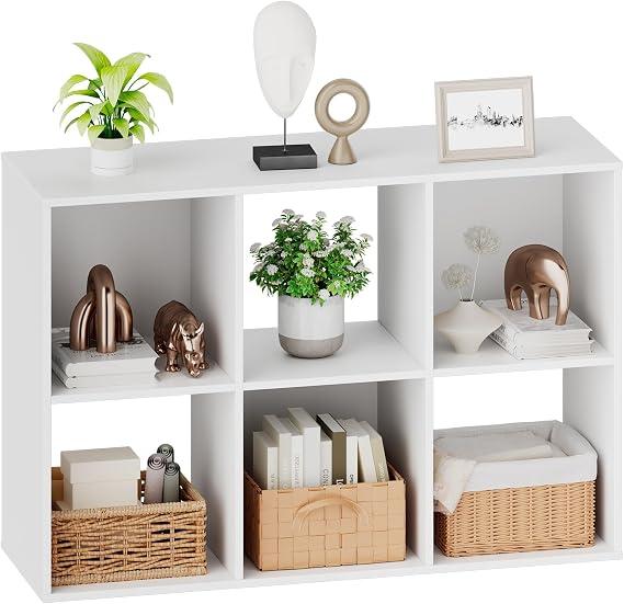 Sweetcrispy 6 Cube Storage Organizer, Stackable Modular Bookcase Shelf