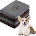 Chumia 4 Pack Extra Large Dog Towel Quick Drying Dog Grooming Towel Absorbent Soft Microfiber Dog Bath Towel Pet Towel for Small Medium Large Dogs Cats Pet Bathing (Gray, Coffee, 16 x 32 Inch)