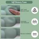 Green Cloud Mouse Pad and Keyboard Wrist Rest 4PCS Extended Forest Mountain Aesthetic Large Desk Mat Pad Set Memory Foam Non-Slip Cute Ergonomic Gaming Mouse Pad Wrist Support for Computer Home Office