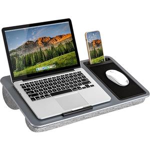 LAPGEAR Home Office Lap Desk with Device Ledge, Mouse Pad, and Phone Holder - Pink - Fits up to 15.6 Inch Laptops -