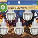 Air Wick Plug in Scented Oil Refill, 5ct, Bonfire and Crisp Fall Air, Essential Oils, Air Freshener Fall Scent, Fall dcor (0.67 Fl Oz (Pack of 5))