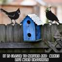 Shimeyao 8 Pcs Metal Bird Cardinal Garden Decor Outdoor Black Metal Birds Cardinal Gifts Yard Art Figurine Silhouette Statues Ornaments Christmas Decorations