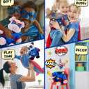 DolliBu Superhero Stuffed Animal Dress Up Set - Blue Super Hero Cape, Suit and Eye Mask Costume - Pretend Play Clothes for Teddy Bears - Large for 8 to 10 Inch Plush Toys