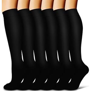BHINEGO Compression Socks for Women and Men 6 Pairs 15-20 mmHg Circulation-Best Support for Athletic Running Cycling, Large-X-Large
