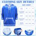 Tellingyou 5 Pcs Halloween Ice Costume for Men Adults Blue Hoodie White Wig Ice Staff Elf Ears for Halloween Anime Costume (Medium)