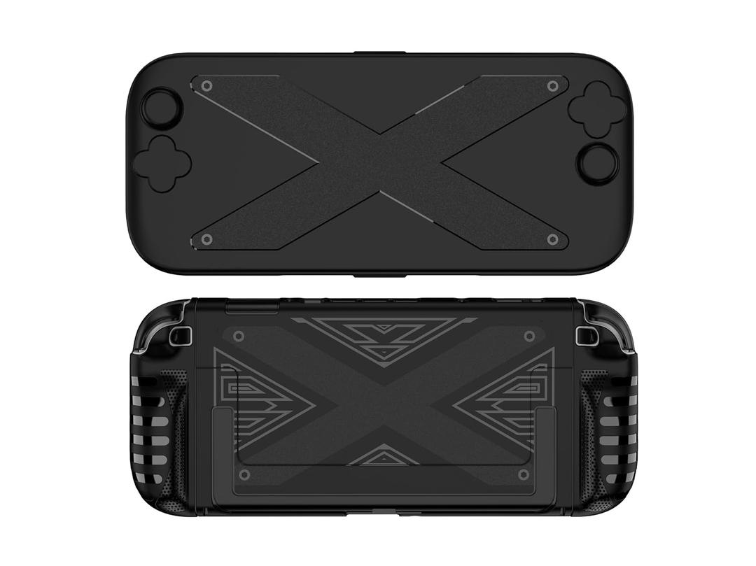 CDCHGAM Switch 2 ArmorLock Bundle 2025 - ABS Screen Protector Top Cover & Detachable TPU Shell, 2 Joycon Thumbcaps, 2X 9H Tempered Glass | Kid/Pet-Proof, Enhanced Grip, Dock-Incompatible (Matte Black)