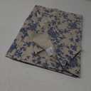Linen Cotton Printed Fabric for Home Decoration and Crafting by The Meter(Classical Blue Floral Pattern)