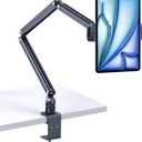 Tablet Stand Holder, Extendable Arm Stand for Desk, Aluminum Desk Mount Holder for iPad with 360Rotating Metal Base, Fits for All 4.7-13 Inch Tablet, Phones, Samsung Galaxy, Kindle Fire HD