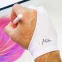 Articka Artist Glove for Drawing Tablet, iPad (Smudge Guard, Two-Finger, Reduces Friction, Elastic Lycra)