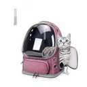 Cat Carrier with Groomer, Breathable Cat Bubble Carrier for Cats or Small Dogs up to 20 lbs, Collapsible Airline Approved, Clear Cat Travel Backpack (Pink)
