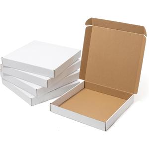 Wowxyz 14x14x2 Inches Shipping Boxes 25 Pack Corrugated Cardboard White Box