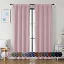 Simplebrand Ava Blush Blackout Curtains for Bedroom 84 Inch Length 2 Panels Set, Solid Thermal Insulated Privacy Nursery Window Treatment Curtains Blackout Drapes, W40 x L84 Inch, Blush