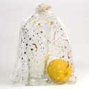 SUNGULF 100Pcs 6x9 Inches Sheer Organza Drawstring Pouches Stars And Moon Wedding Party Favor Jewelry Candy Gift Bags (White)