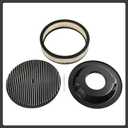 14 x 3 Inch Round Black Air Cleaner Kit Fully Finned Top