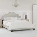 Hillsdale Furniture Cynthia Modern Upholstered Queen Bed with Nailhead Headboard, Cream