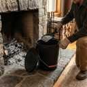 Home-Complete 4.75 Gallon Black Ash Bucket with Lid and Shovel-Essential Tools for Fireplaces, Fire Pits, Wood Burning Stoves-Hearth Accessories