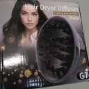 Hair Diffuser, Diffuser Attachment for Hair Dryer, Hair Diffuser for Curly Hair, Universal Diffuser for 1.5-2.5" Hair Blow Dryer Long Thick Curly Wavy Hair, Hair Attchment for Women, Black