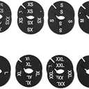 NAHANCO CBWKIT3, Black Round Clothing Rack Size Dividers, White Print for Home or Clothing Store, XXS-XXL, Kit of 14 (7 Sizes and Blank, 2 pcs. Each)