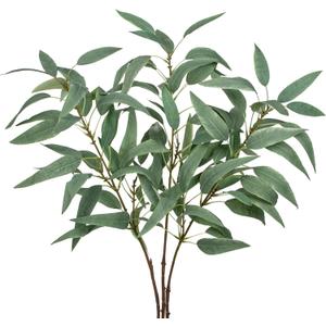 Faux Eucalyptus Stems Willow Eucalyptus Leaves 34 Long Fake Salix Leaves 3 Pcs Artificial Greenery Stems for DIY Bouquet Arrangements Centerpieces Shower Decorations-Artificial Eucalyptus Stems