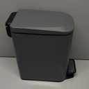 TIPGO Slim Bathroom Can with Lid Soft Close, 6 Liter / 1.6 Gallon Stainless Steel Garbage Can with Removable Inner , Step Pedal, Small Cans for Bedroom, Office, Kitchen (Grey)