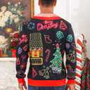 Mens Ugly Christmas Sweater Novelty 3D Graphic Long Sleeve Junior Xmas Sweatshirt Size S-3XL (L)