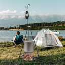 Grill Swing Hanging Camping Tripod, Adjustable Collapsible Campfire Cooking Rack, Outdoor Camping Cookware with Hooks Iron Grill for BBQ Picnic Dutch Oven